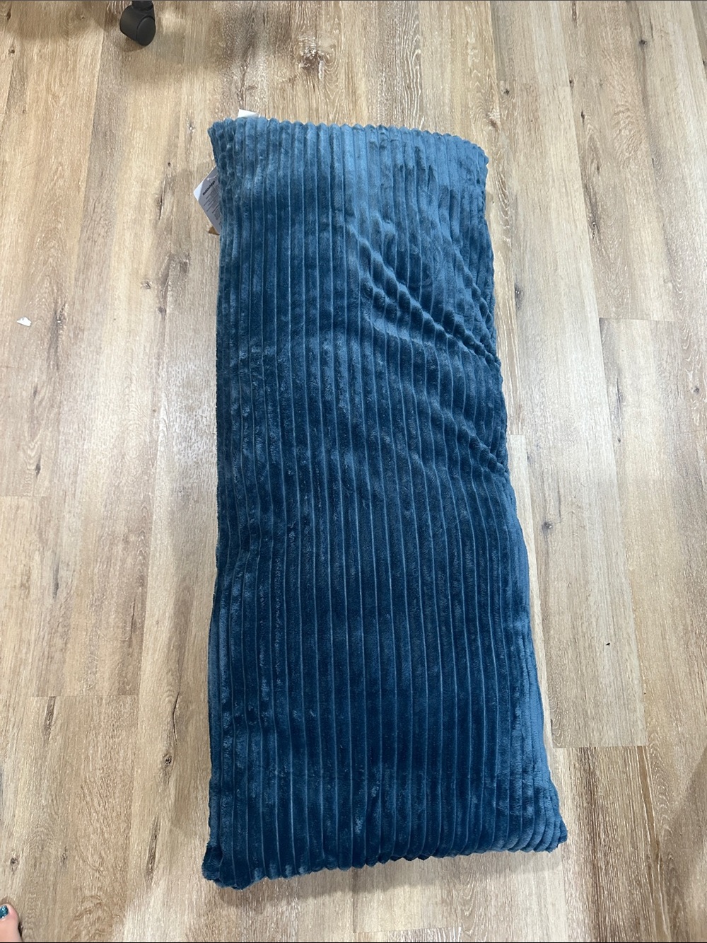 Plush Ribbed Body Pillow - Deep Teal with removable washable cover. 48x20 in